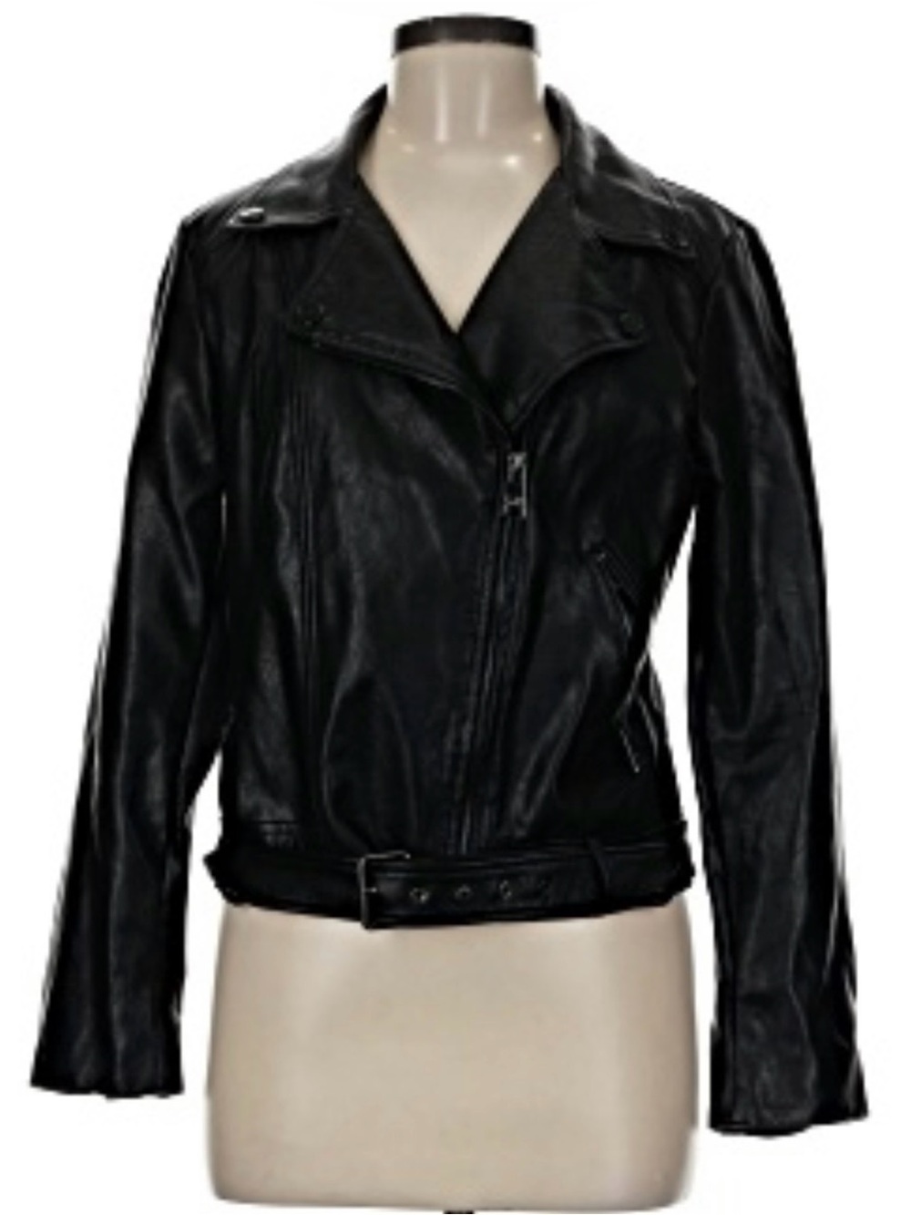 Classic Black Elodie Leather Moto Jacket - Women's